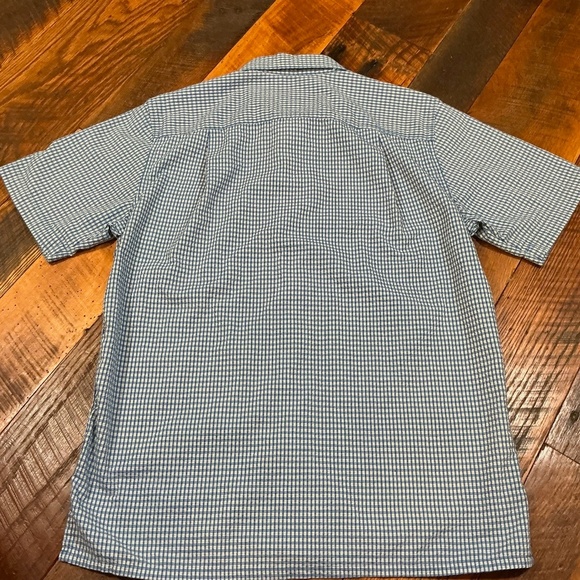 Patagonia Men’s Puckerware Shirt Blue Check Size M Short Sleeve Button Up - Picture 3 of 6